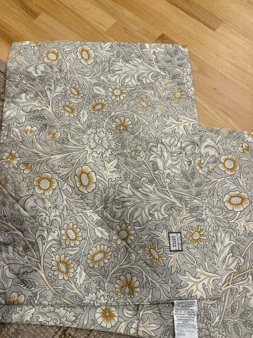 2 William Morris Double Bough Floral Quilted Pillow Shams  ( Standard size )